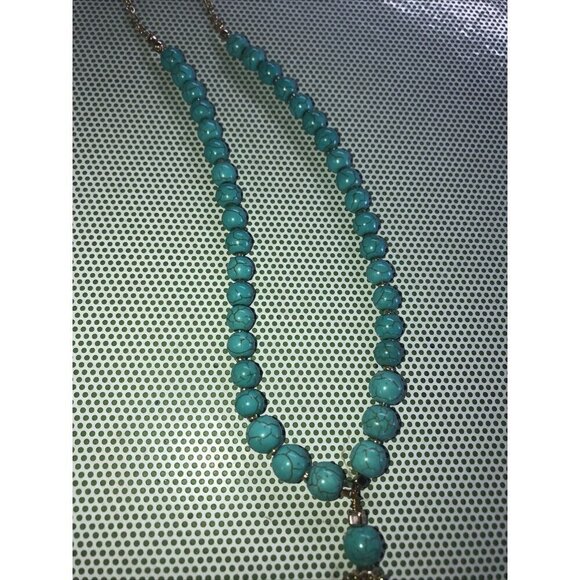 New Turquoise Beaded Boho Tassel Necklace by MIXIT - Picture 3 of 4